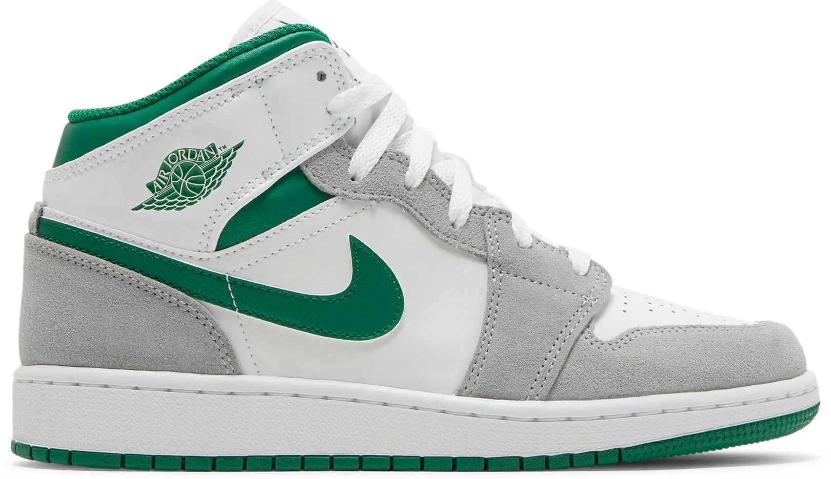 Air Jordan 1 Mid SE GS 'Grey Pine Green'