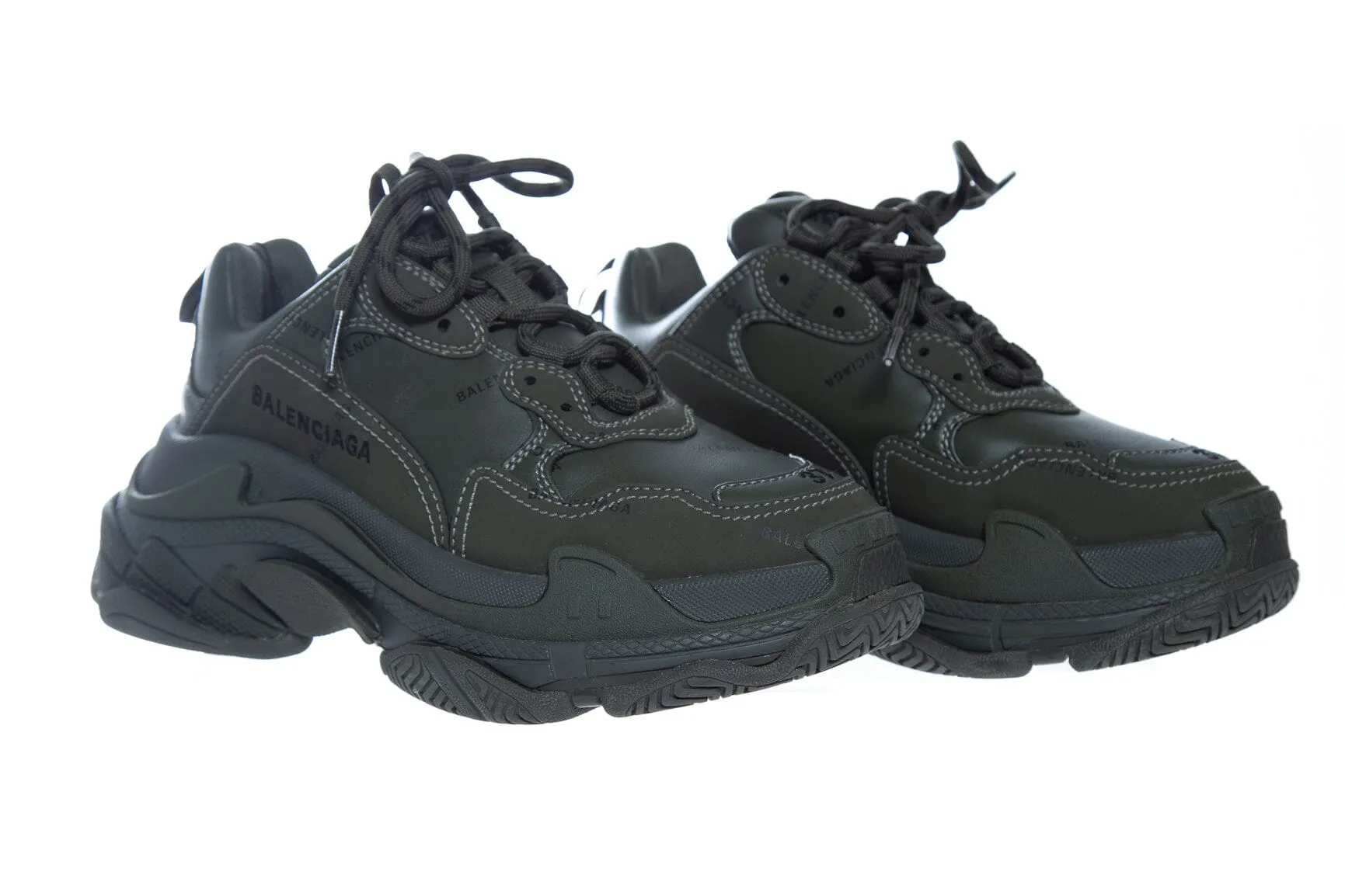 Balenciaga Green Platform Triple S Sneakers SZ 7