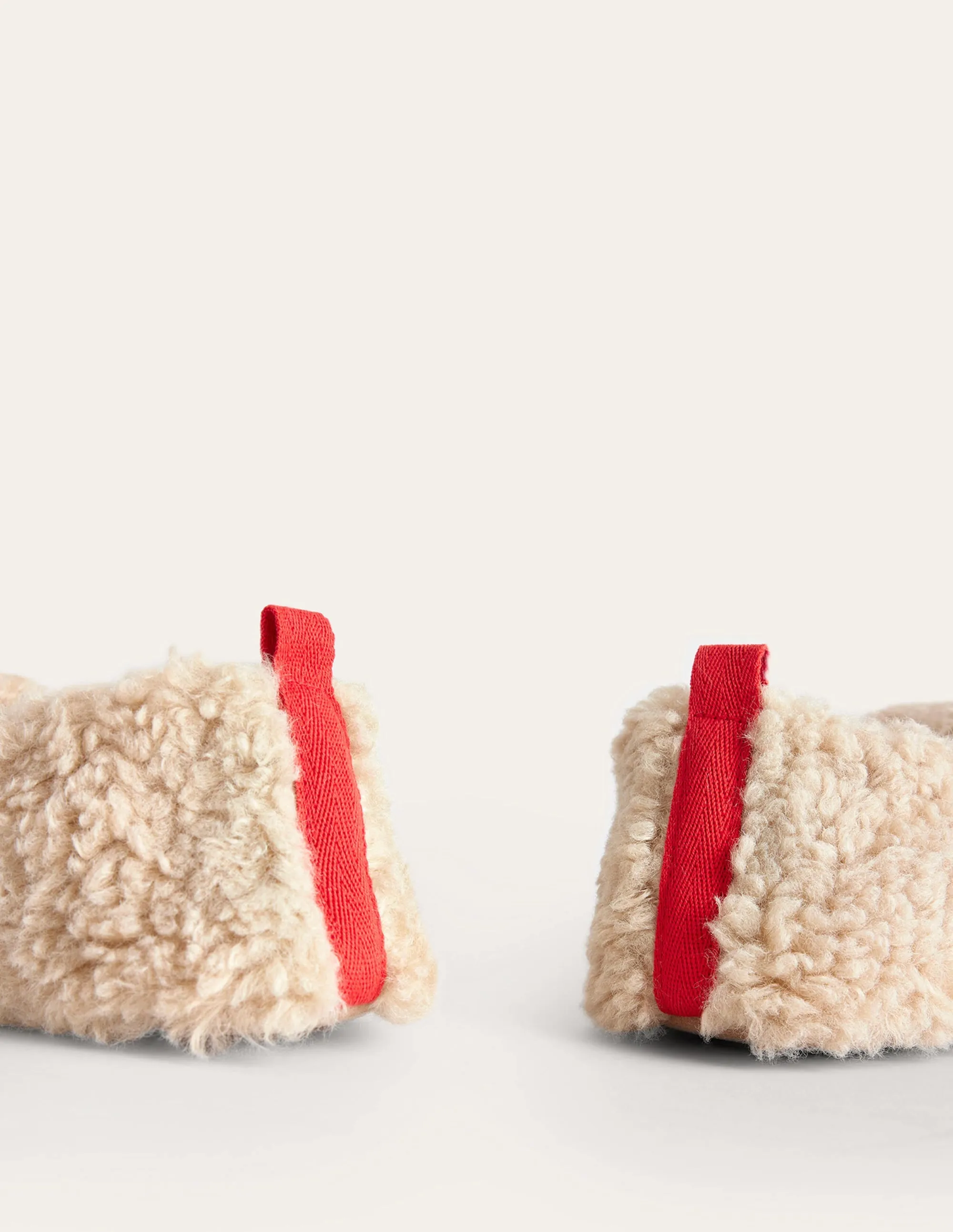Borg Ballerina Slippers-Natural Borg