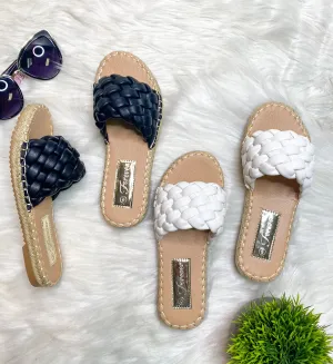 Braided Woven Espadrille Sandals Slides