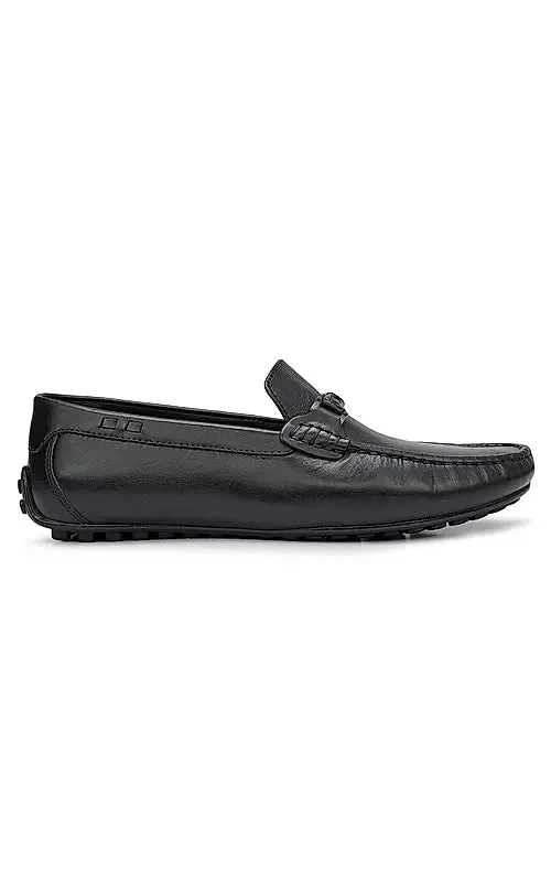 Brown Plain Leather Moccasins