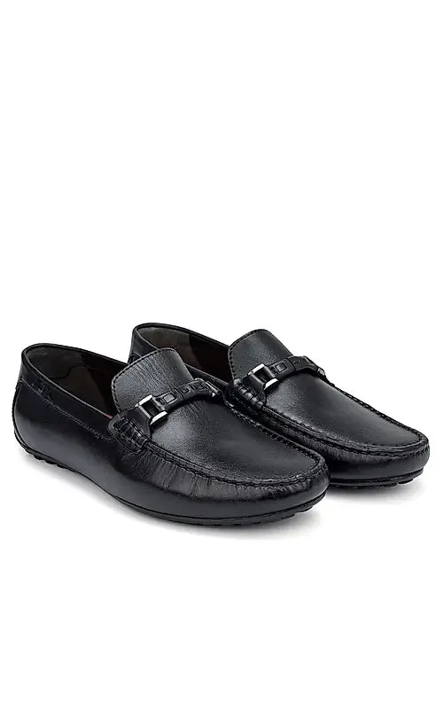 Brown Plain Leather Moccasins