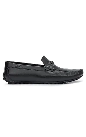 Brown Plain Leather Moccasins