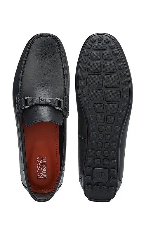 Brown Plain Leather Moccasins