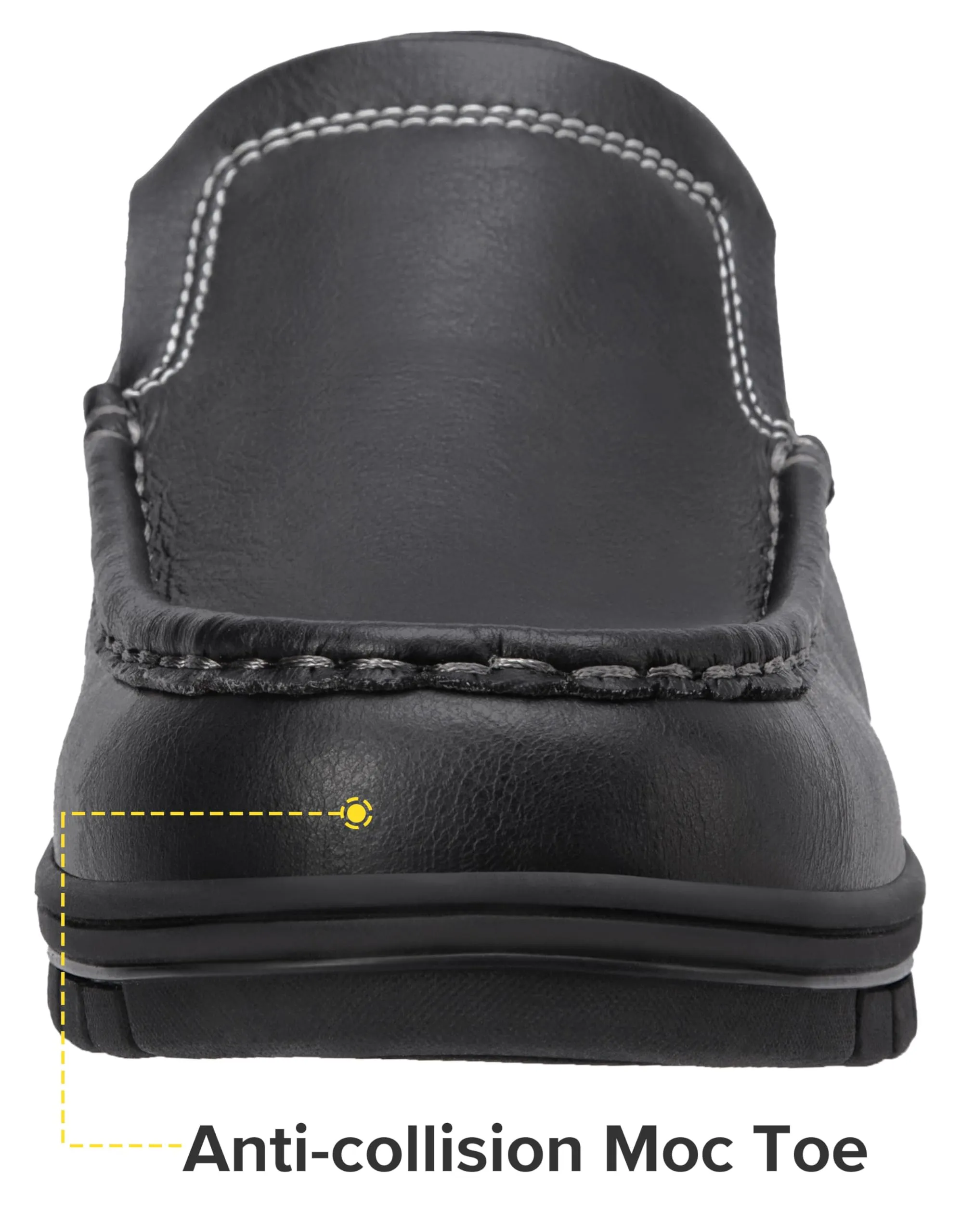 CAMEL CROWN Mens Slip On Loafers Comfortabl Walking Shoes Casual Moc Toe Lightweight Loafer Lace Up Office Dress Shoes Black 10