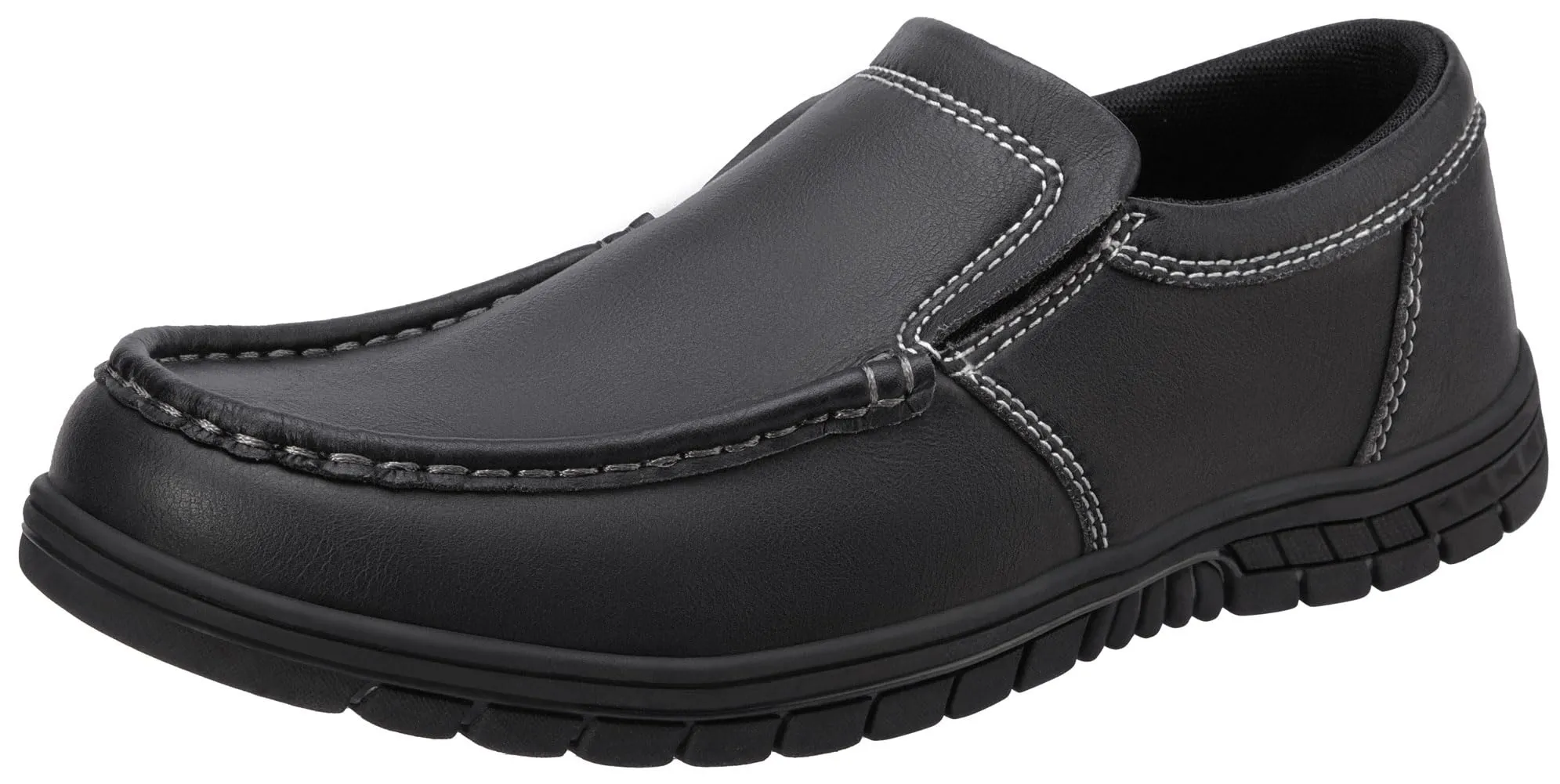 CAMEL CROWN Mens Slip On Loafers Comfortabl Walking Shoes Casual Moc Toe Lightweight Loafer Lace Up Office Dress Shoes Black 10