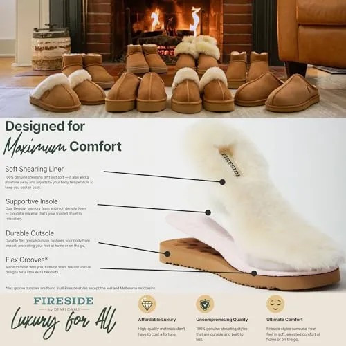 Dearfoams Shearling Fur Indoor/Outdoor Slippers