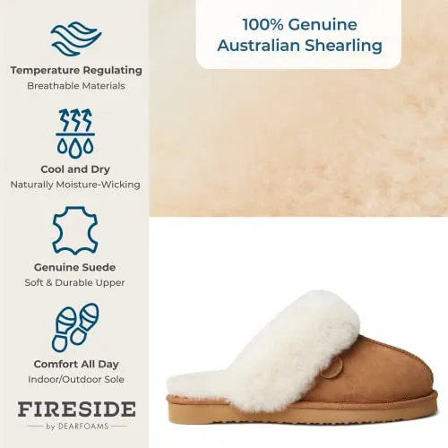 Dearfoams Shearling Fur Indoor/Outdoor Slippers