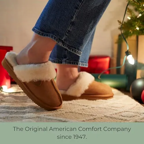 Dearfoams Shearling Fur Indoor/Outdoor Slippers