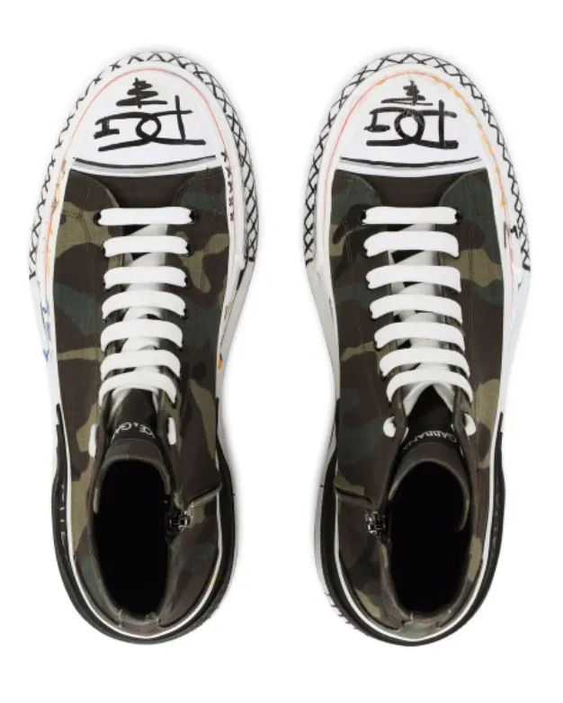DOLCE & GABBANA - camouflage pattern scribble sneakers