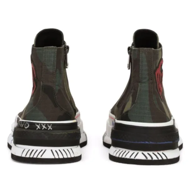 DOLCE & GABBANA - camouflage pattern scribble sneakers