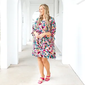 Figure Me Out Dress, Magenta-Jade