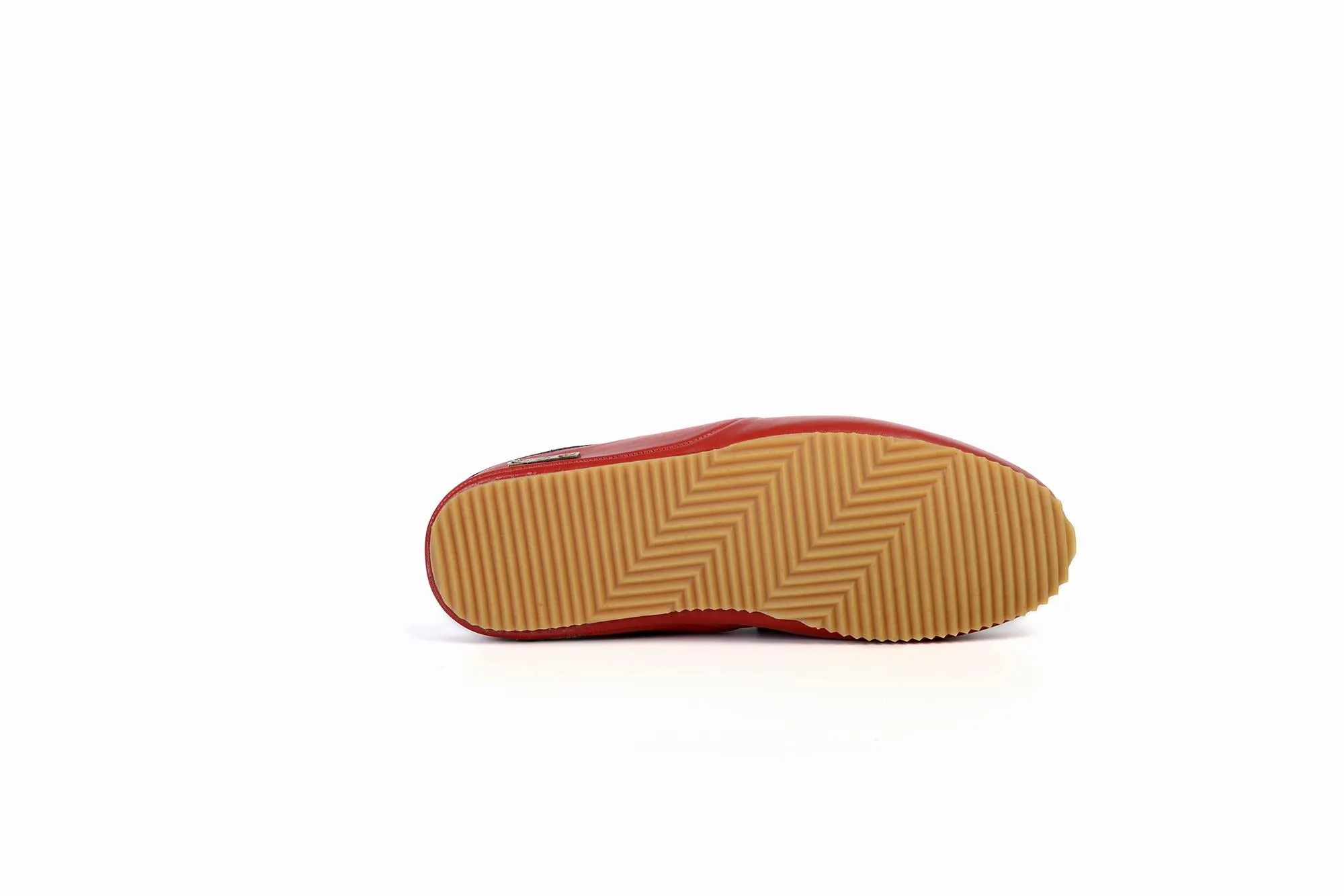 FOOT FEDERATION MOC-TOE WOMEN'S LEATHER SLIPPER RED