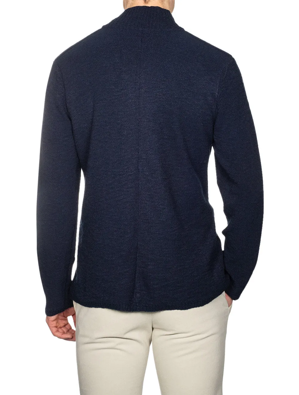 Knit Ribbed Swacket Navy
