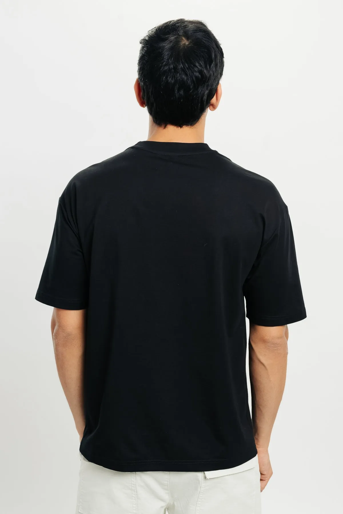 Men's Patchwork Black T-Shirt