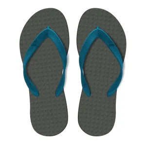 Men's Sustainable Flip Flops Grey with Navy Straps