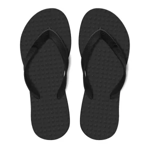 Men's Sustainable Flip Flops Recycled Black with Recycled Black Straps
