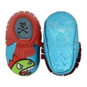 Moc Happens Leather Baby Moccasins - Kaiju