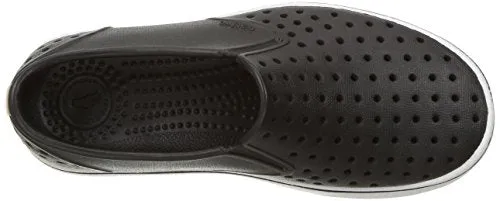 Native Shoes, Miles, Kids Shoe, Jiffy Black/Shell White, 5 M US Toddler