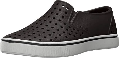 Native Shoes, Miles, Kids Shoe, Jiffy Black/Shell White, 5 M US Toddler
