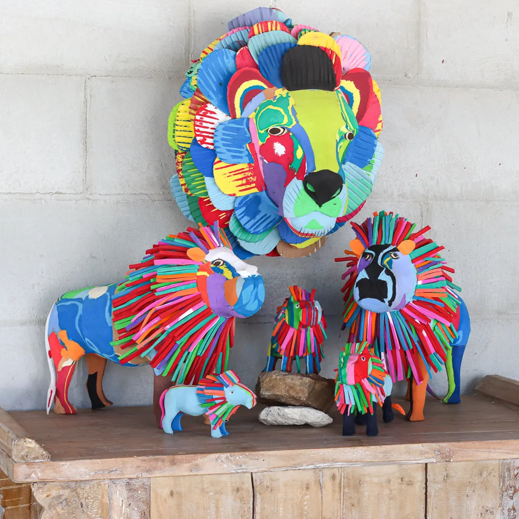Recycled Flip Flop Lion - 4"