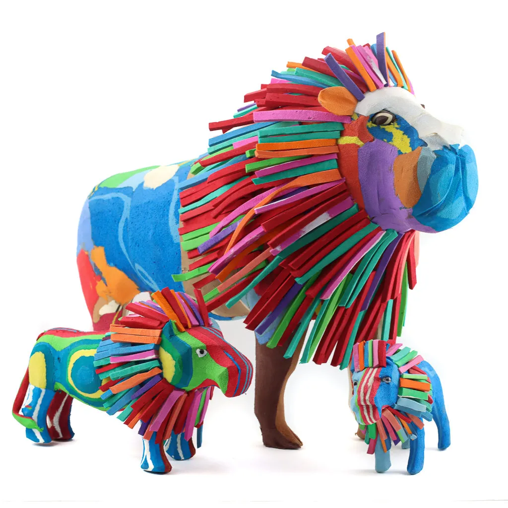 Recycled Flip Flop Lion - 4"