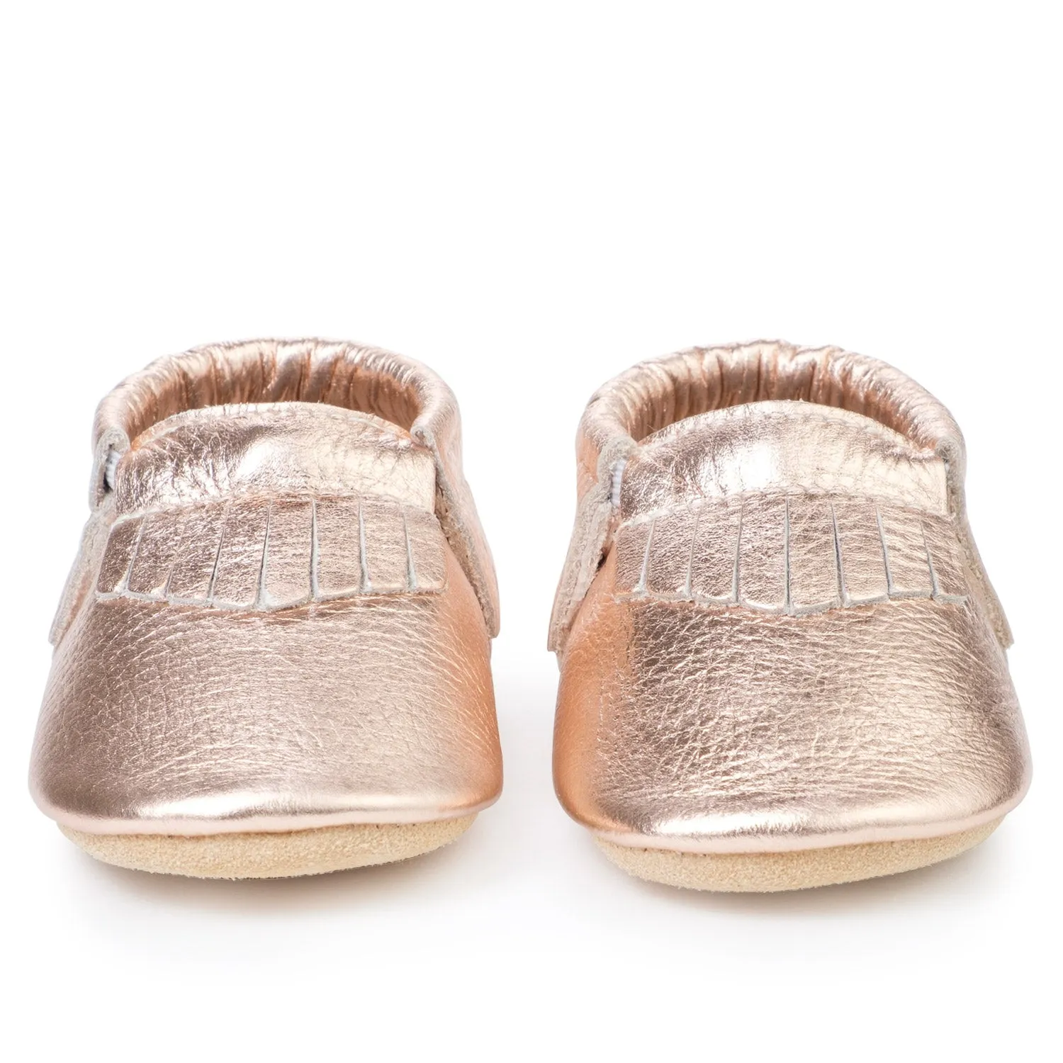 Rose Gold Baby Moccasins