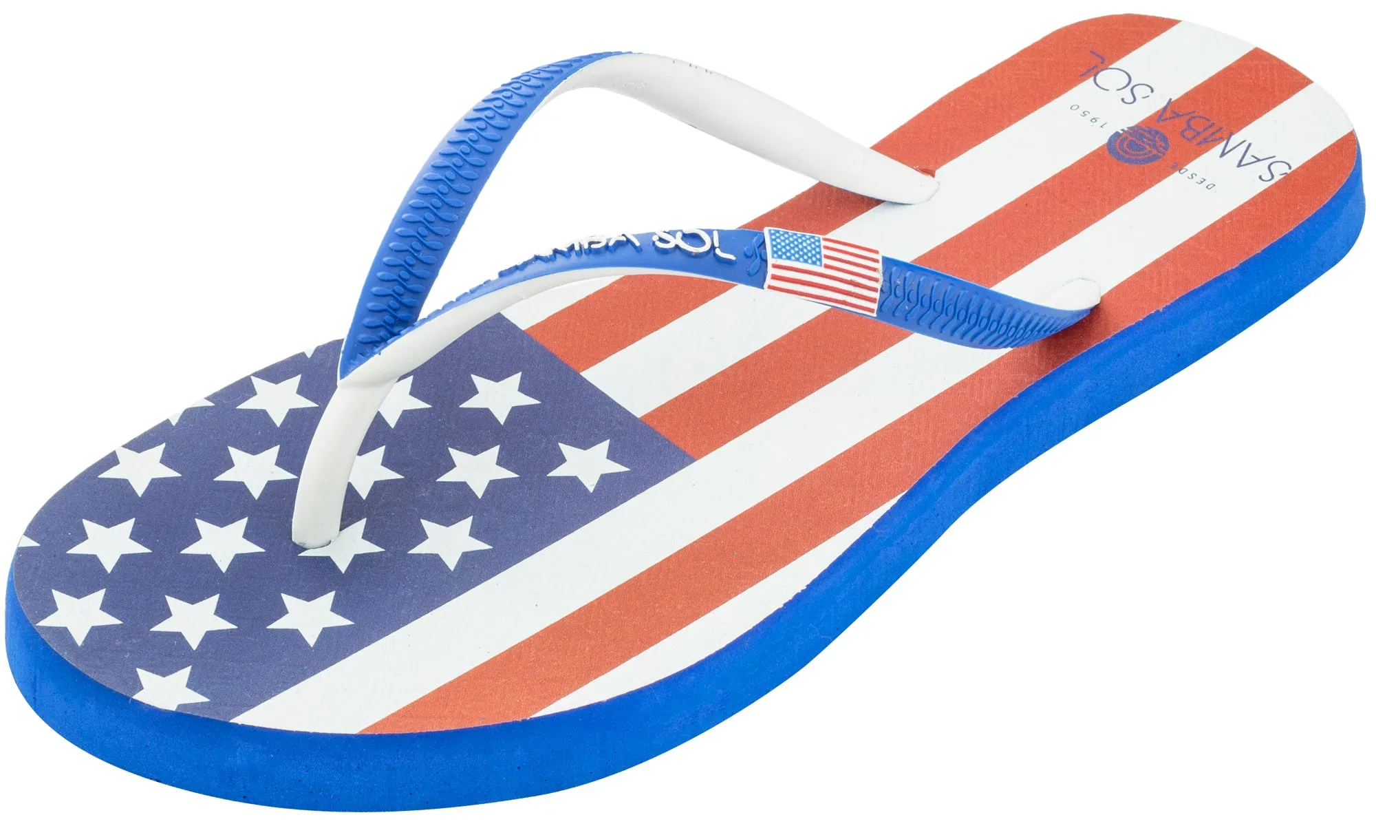 Samba Sol Women's Countries Collection Flip Flop - USA