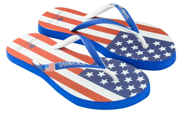 Samba Sol Women's Countries Collection Flip Flop - USA
