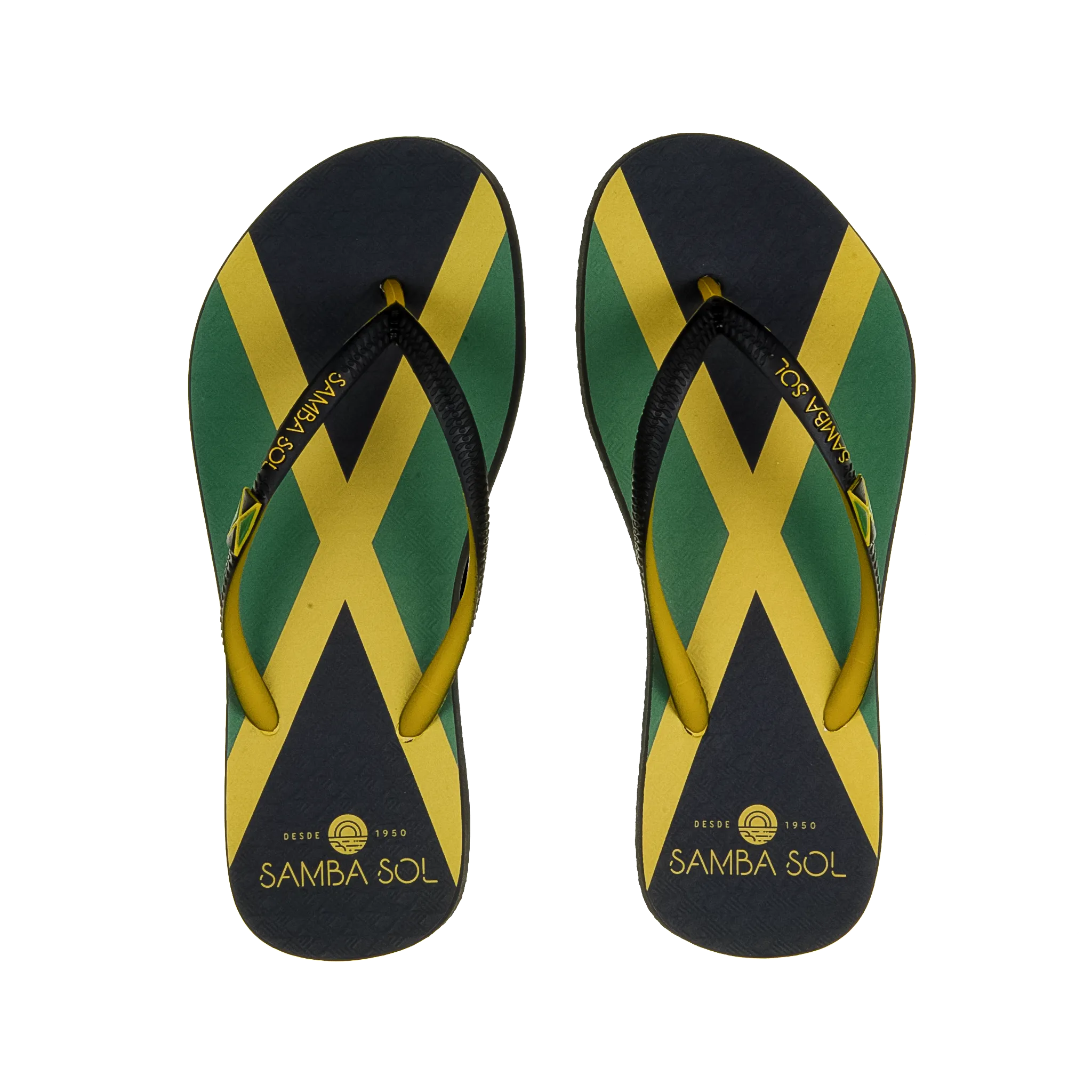Samba Sol Women's Countries Collection Flip Flops - Jamaica