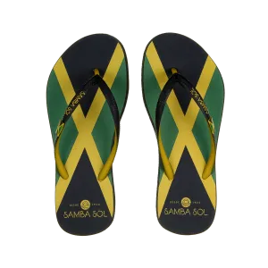Samba Sol Women's Countries Collection Flip Flops - Jamaica
