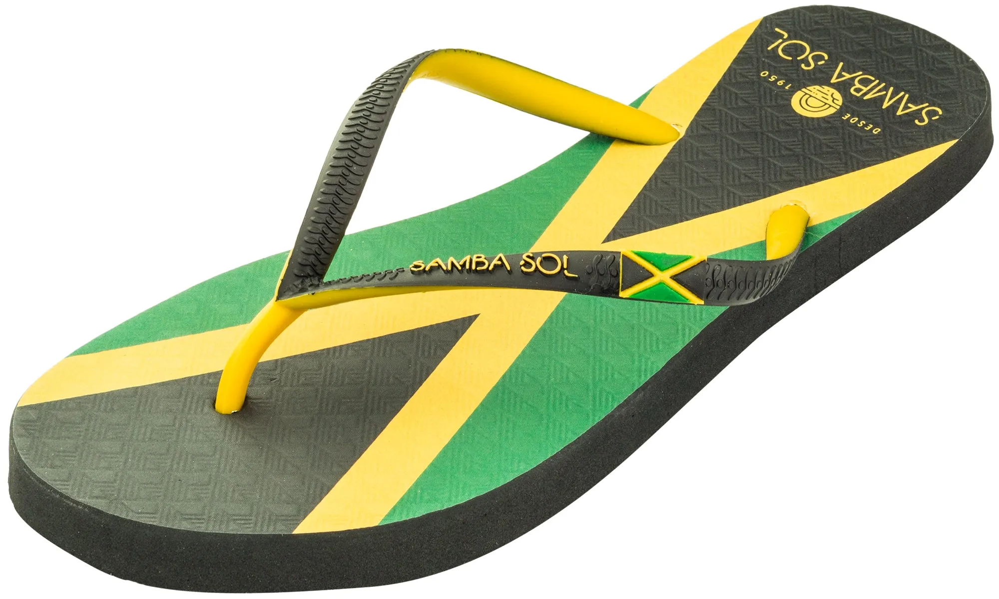 Samba Sol Women's Countries Collection Flip Flops - Jamaica