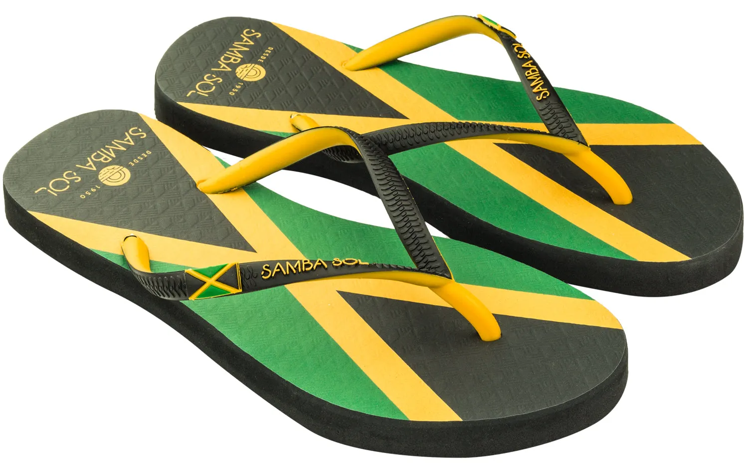 Samba Sol Women's Countries Collection Flip Flops - Jamaica