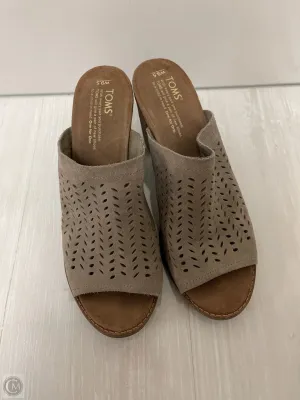 Sandals Heels Block By Toms In Taupe, Size: 9.5