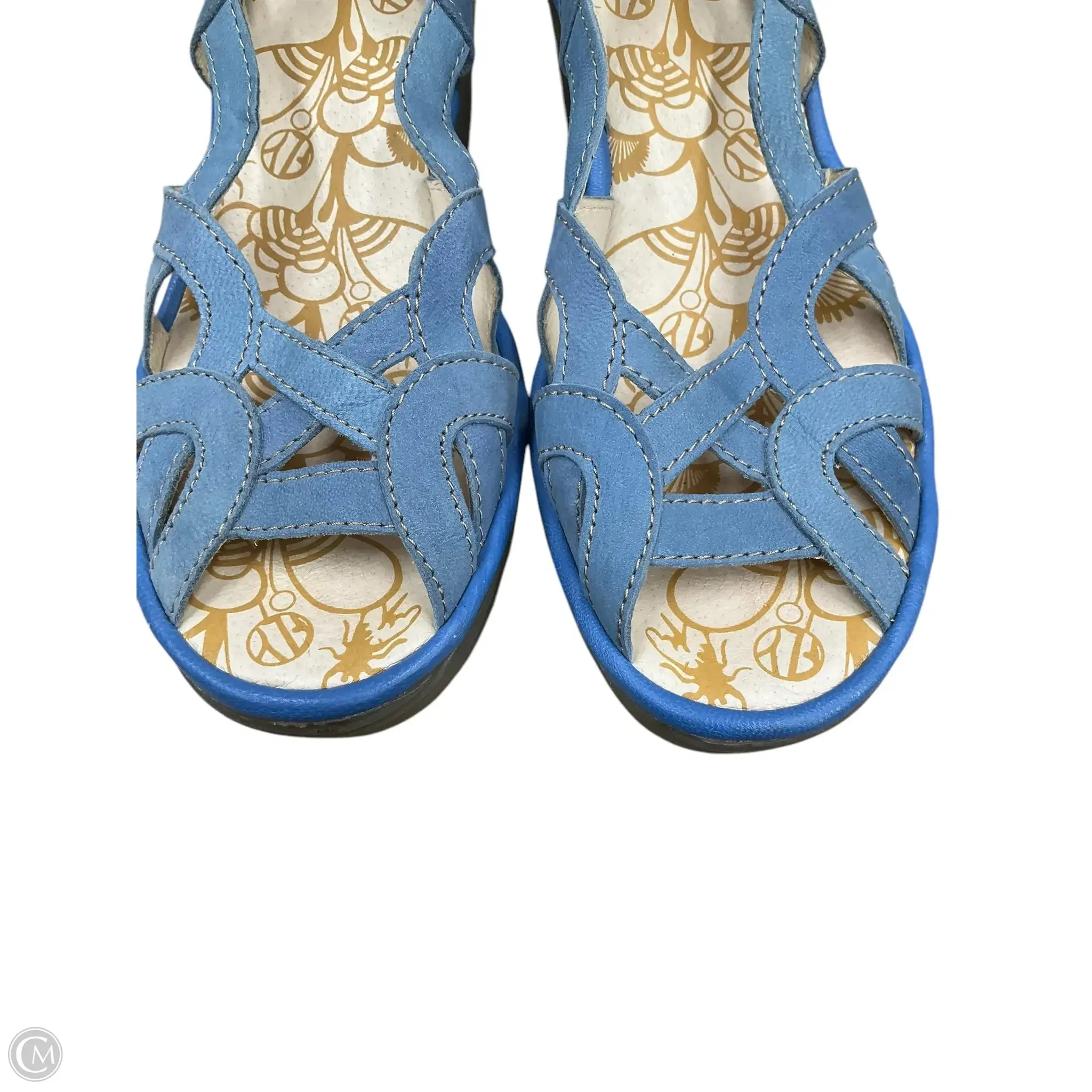 Sandals Heels Wedge By Fly London In Blue, Size: 7