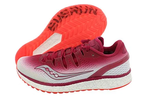 Saucony Womens Freedom ISO Running Sneaker Shoes, Berry/White, US 10 6