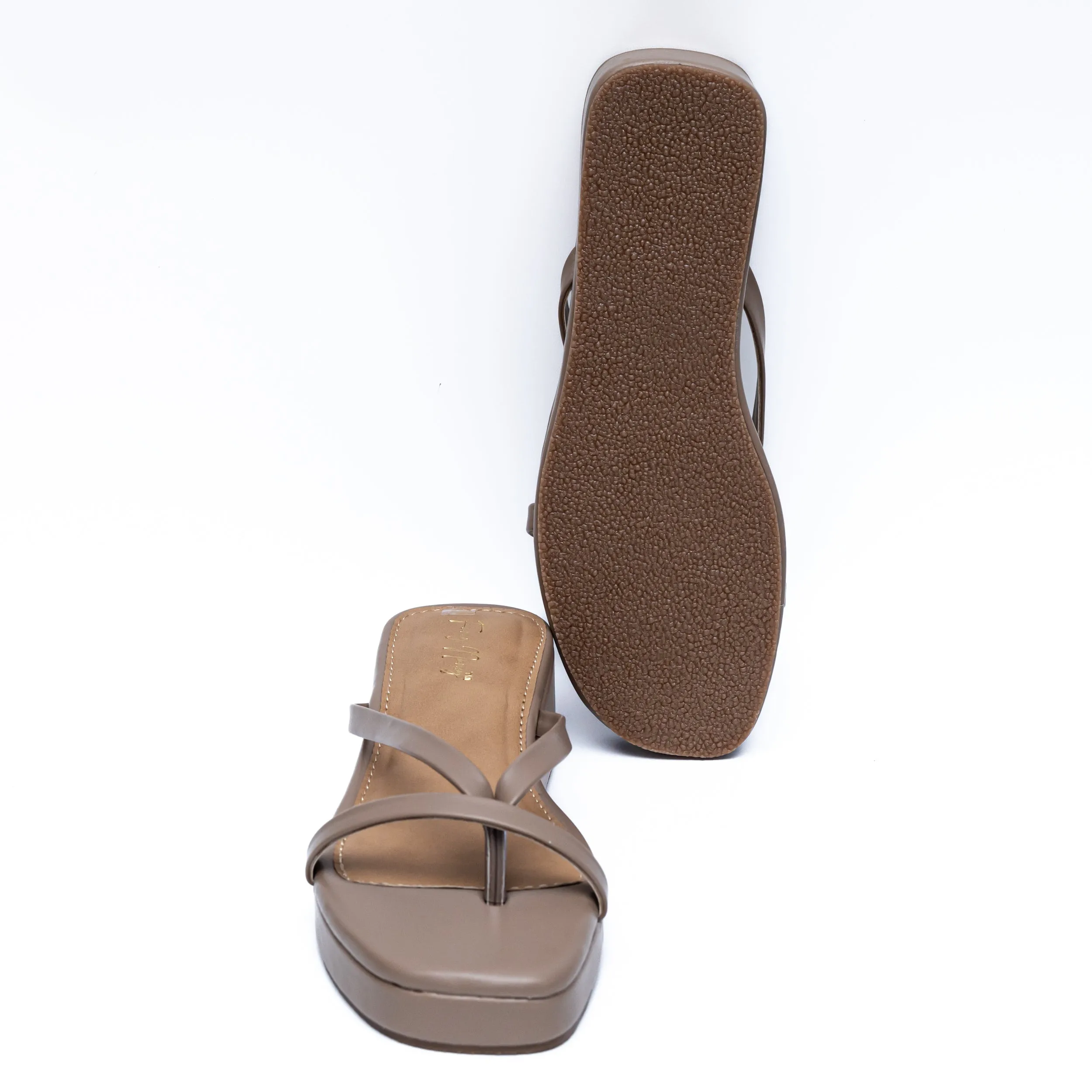 Strappy Platforms - Beige