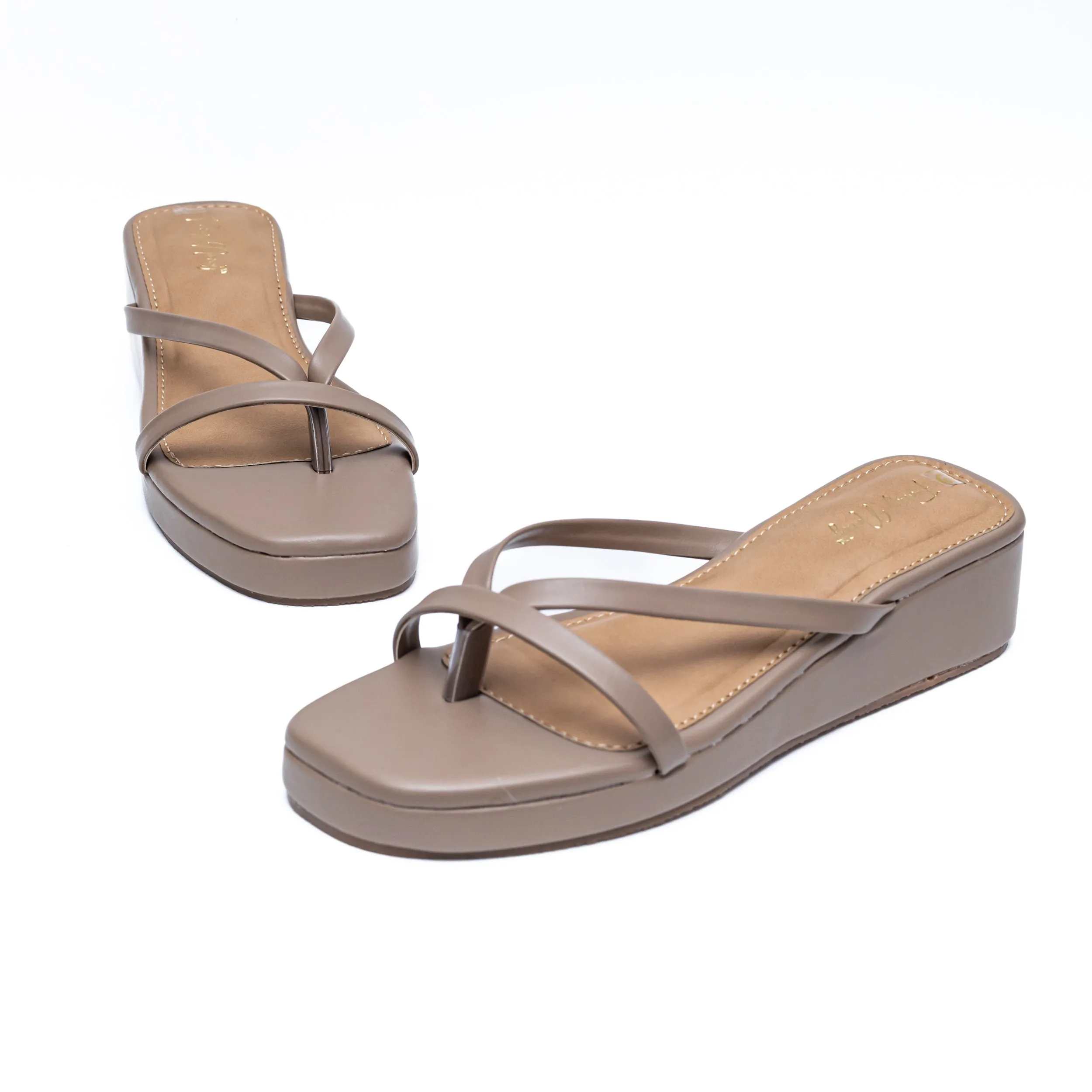 Strappy Platforms - Beige