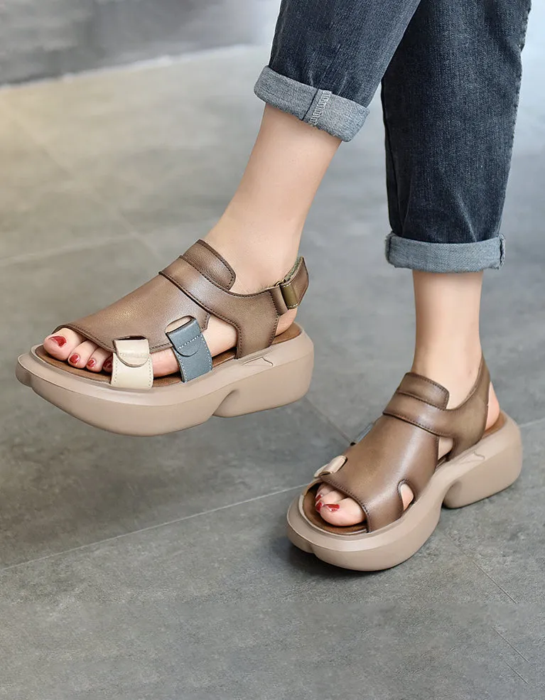 Summer Retro Platform Sandals Slingback