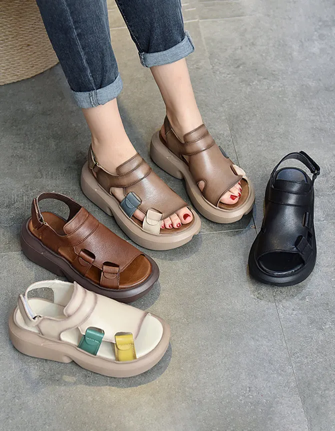 Summer Retro Platform Sandals Slingback