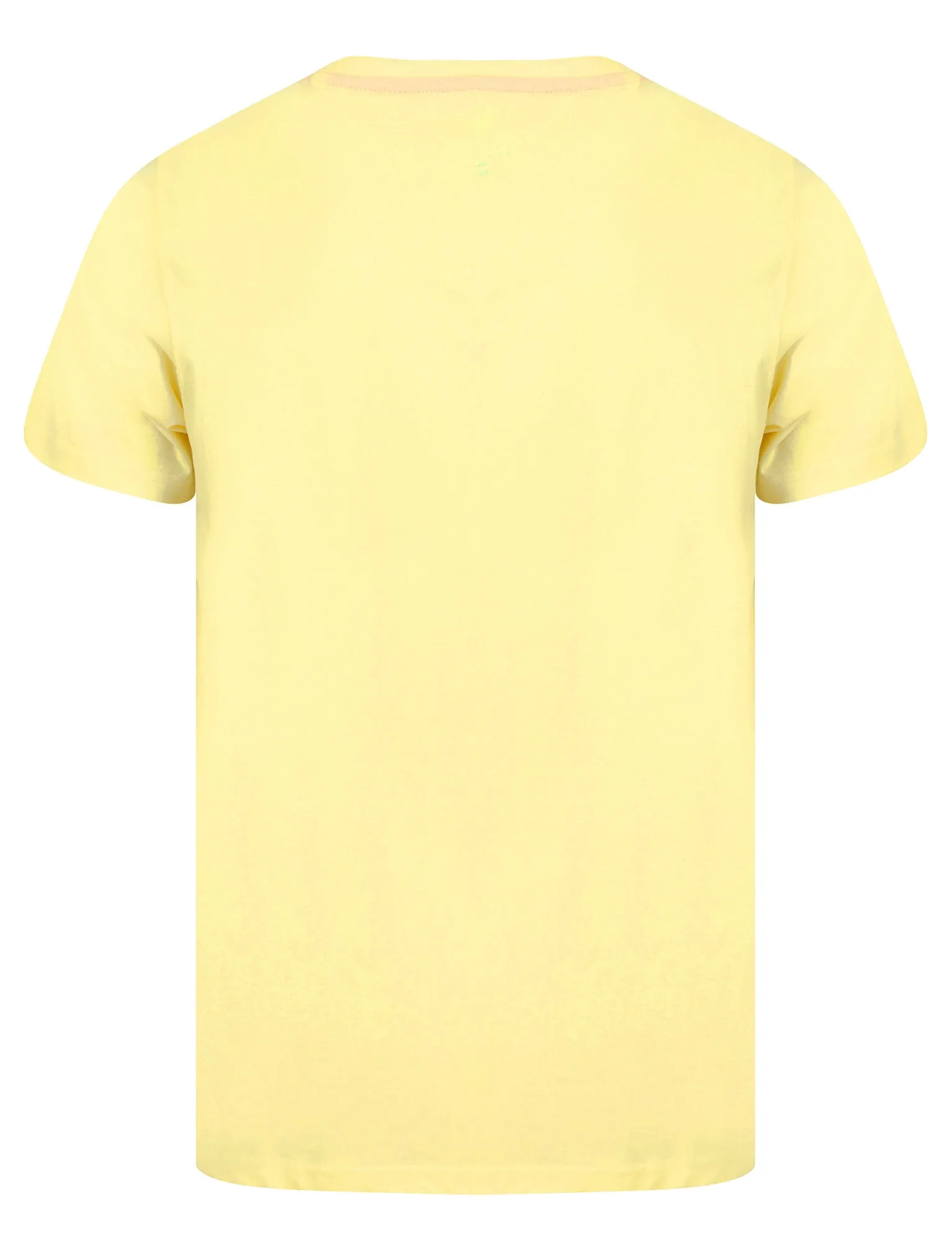 Surfers Point Motif Cotton Jersey T-Shirt in Pastel Yellow - South Shore