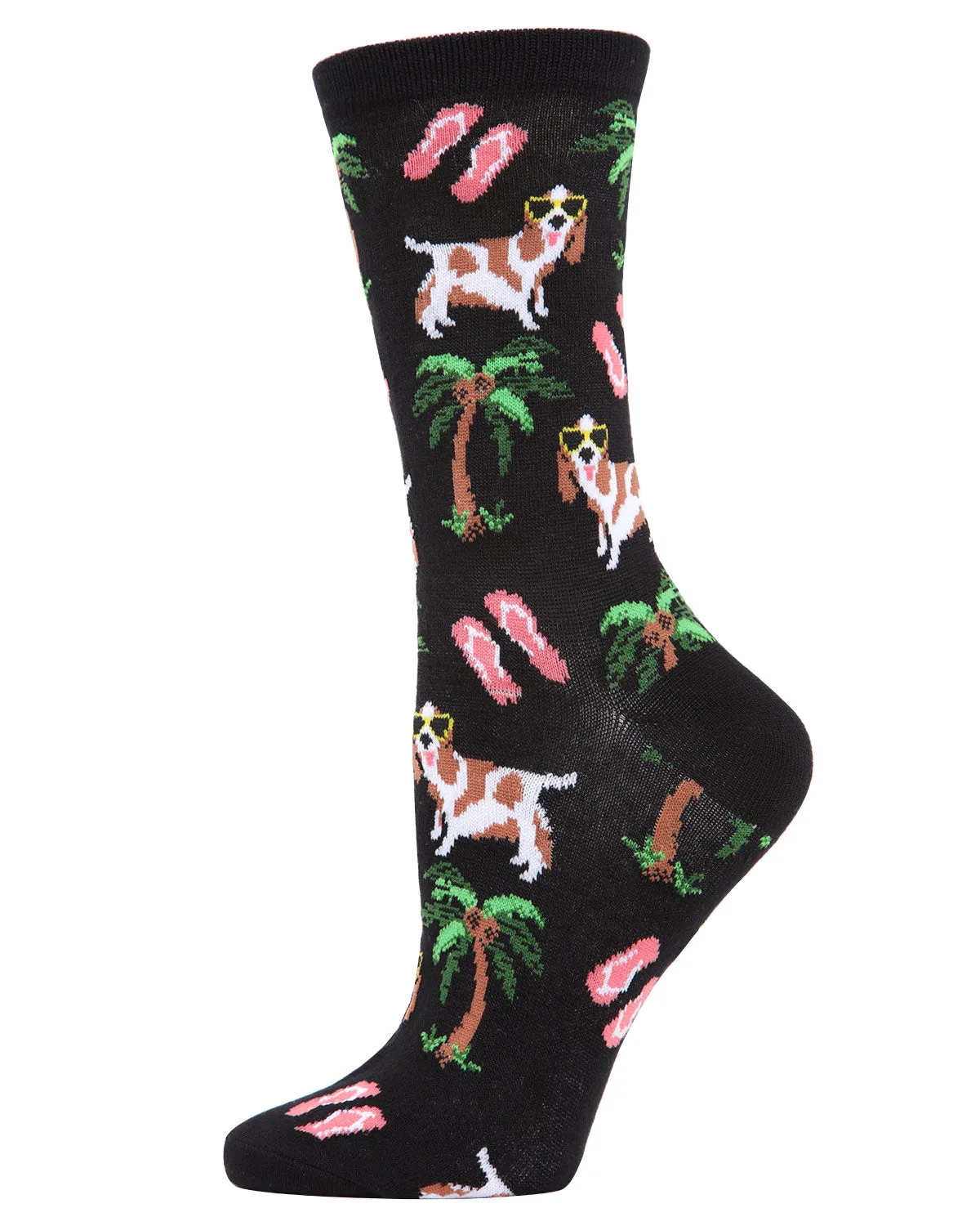 Tropical Spaniel Bamboo Blend Crew Socks