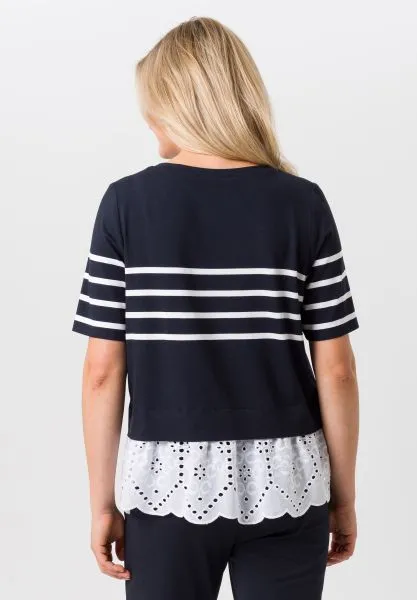 Tuzzi Short Sleeved Shirt With Lace Hem