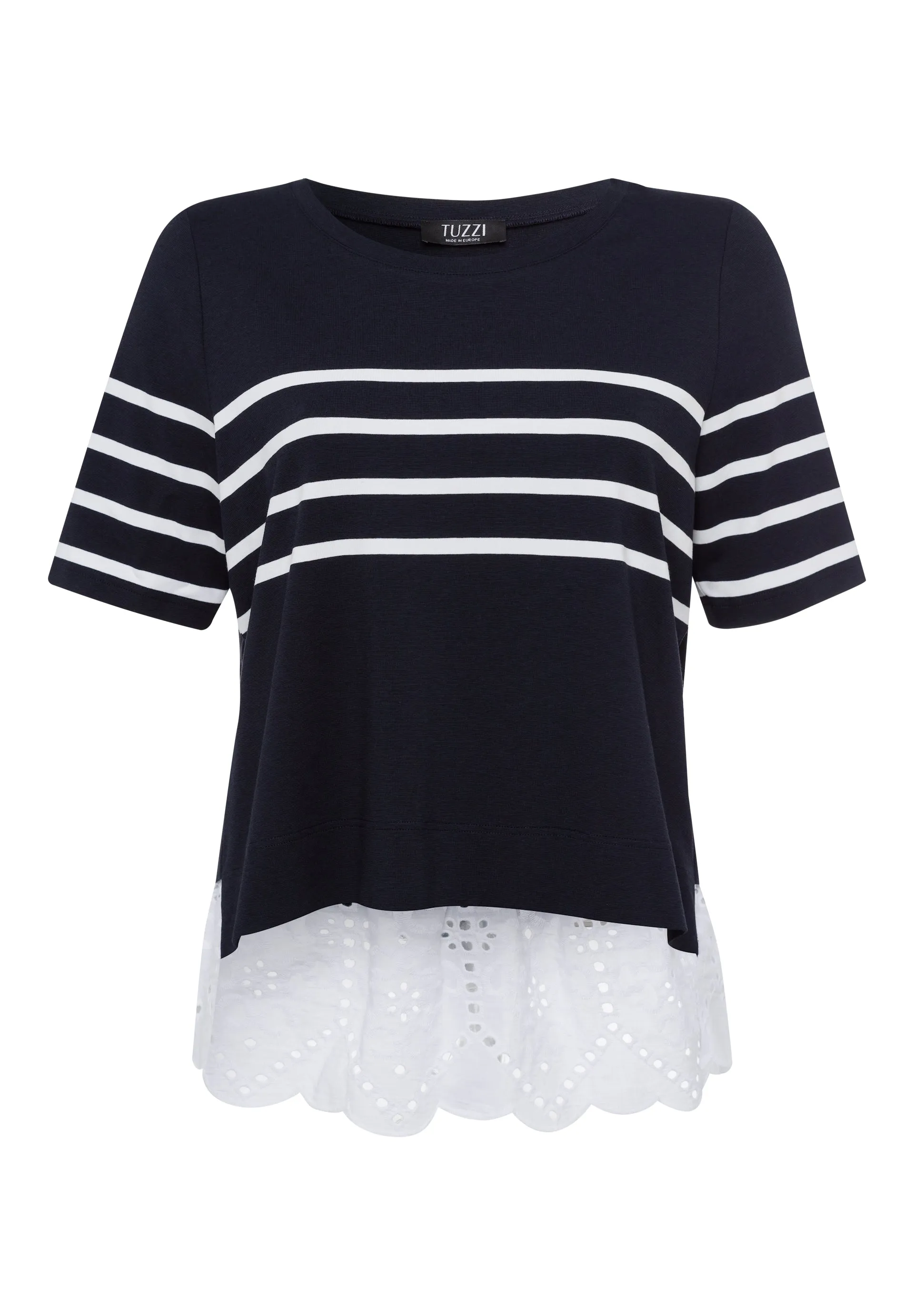 Tuzzi Short Sleeved Shirt With Lace Hem