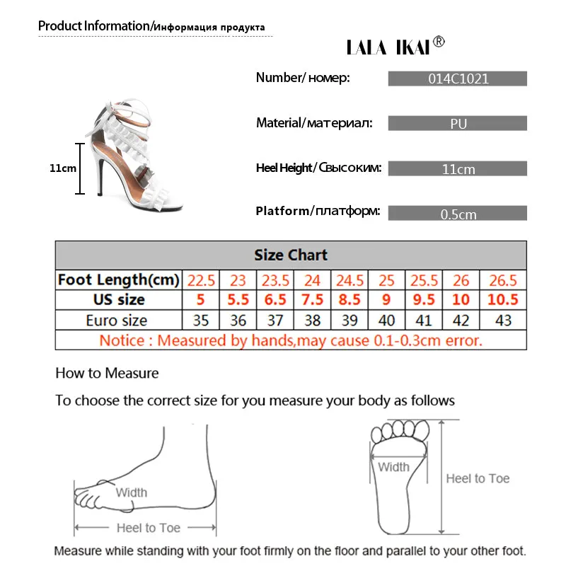Women's Lace Up Ankle Strap Ruffle High Heels - White, Black