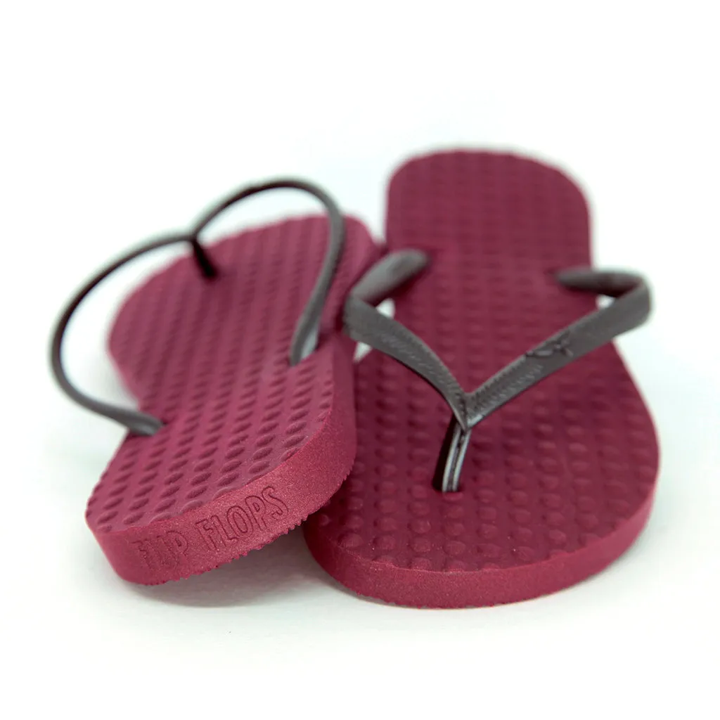 Women's Sustainable Flip Flops Açai with Black Straps