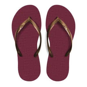 Women's Sustainable Flip Flops Açai with Copper Straps