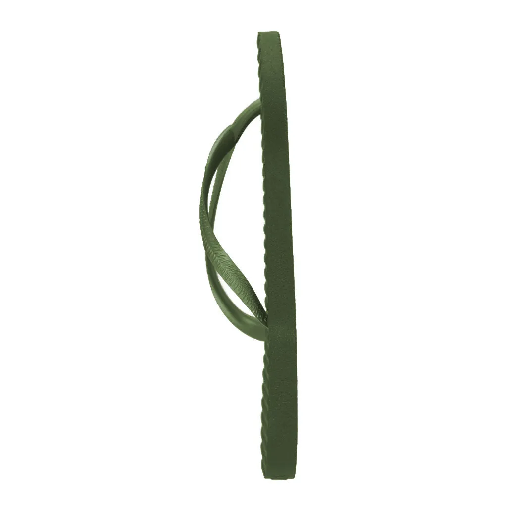 Women's Sustainable Flip Flops Army Green with Army Green Straps