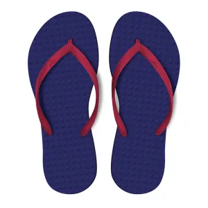 Women's Sustainable Flip Flops Purple with Fuchsia Straps