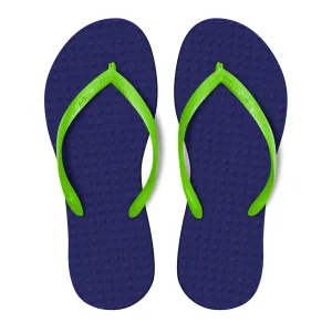 Women's Sustainable Flip Flops Purple with Lemon Straps